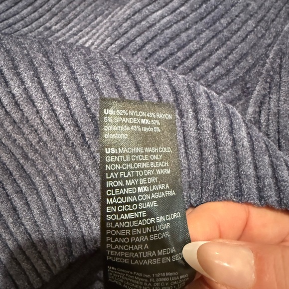 White House Black Market Blue Gray Mock Neck Sweater Size Large NWOT - Picture 8 of 8